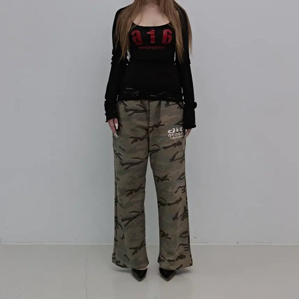 [BUNJANG] Deep In Blue Camo Sweatpants / deepinblue 딥인블루 카모 스웻 팬츠