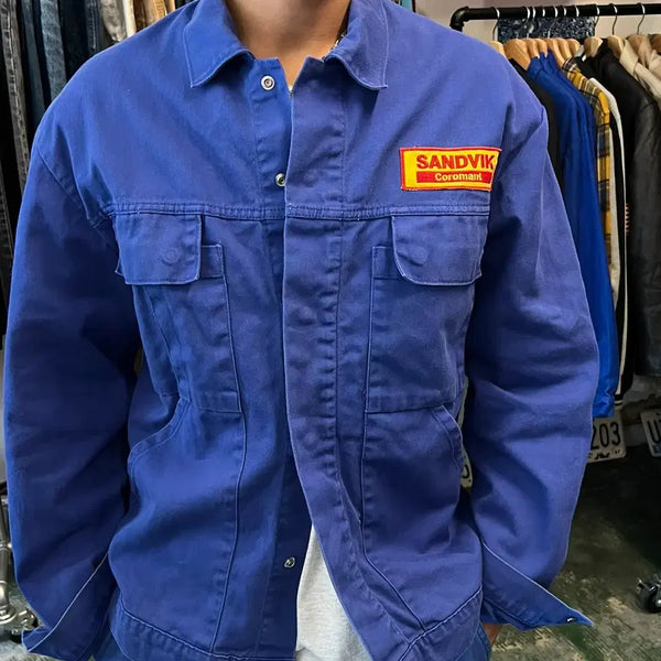 [BUNJANG] BP German Workwear Cotton Jacket with Sandvik Coromant Patch / [XL] 유럽 워크웨어 코튼 재킷 기업 프렌치 워크 자켓