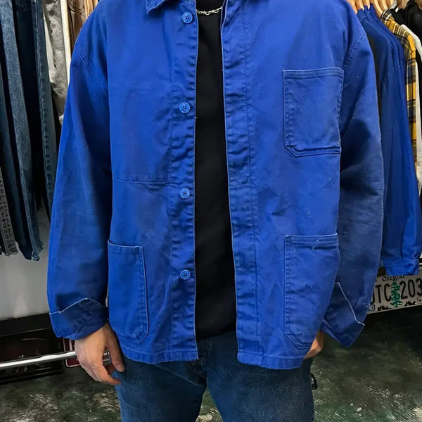 [BUNJANG] L'IDEAL French Blue Cotton Twill Workwear Chore Jacket / [XL] 프렌치 블루 워크웨어 빈티지 초어 재킷