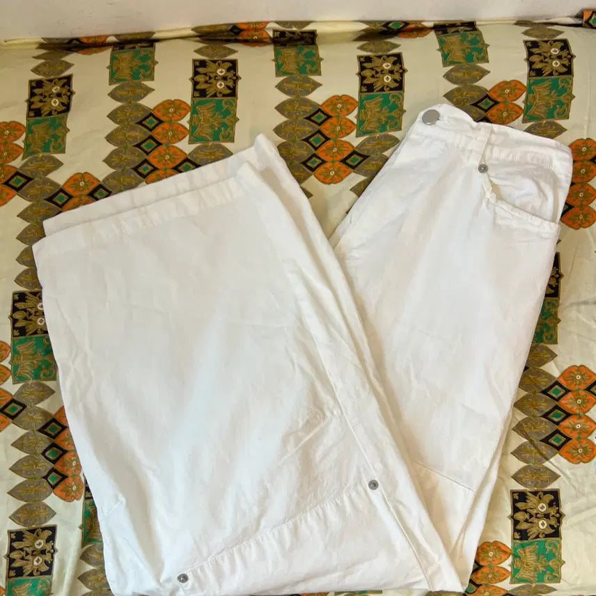 [BUNJANG] Doubling Women's Ivory Wide Fit Cotton Cargo Pants / 더블링 여성 아이보리 와이드핏팬츠 코튼카고팬츠