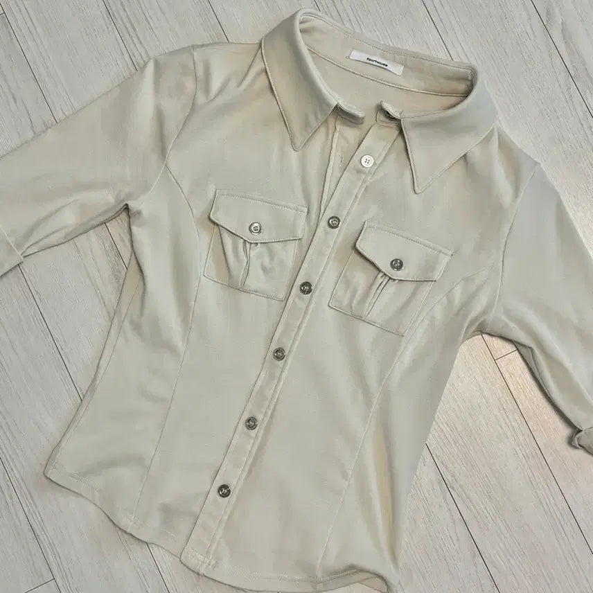 [BUNJANG] 4Overhouse Pocket Work Shirt Light Beige / 포하우스 포켓 워크 셔츠 연베이지