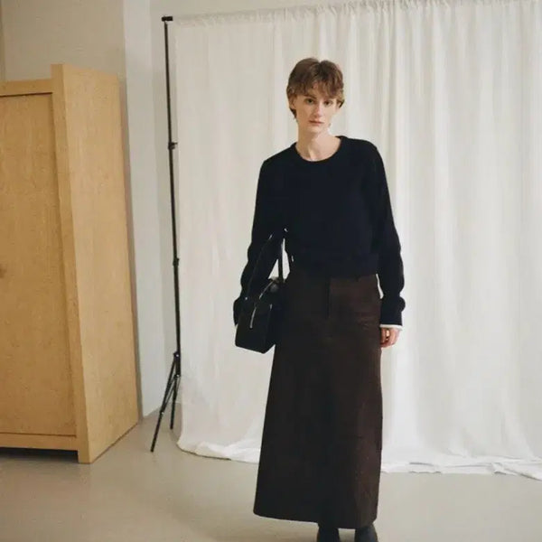 [BUNJANG] The Here Corduroy Long Skirt / 더히어 코듀로이 롱스커트