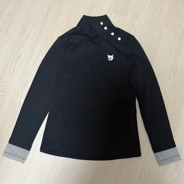 [BUNJANG] WAAC Herringbone Color Block High Neck T-shirt / WAAC 헤링본 배색 하이넥 티셔츠