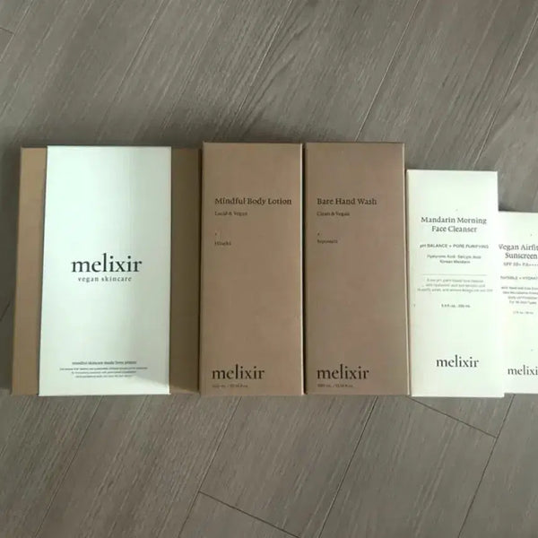 [BUNJANG] Melixir Vegan Skincare Set / 면세점 멜릭서 비건 스킨케어 세트(모두 새제품)