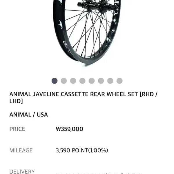 [BUNJANG] Animal Javelina Cassette Rear Wheelset RHD / Animal bmx 리어휠셋 (우구동)