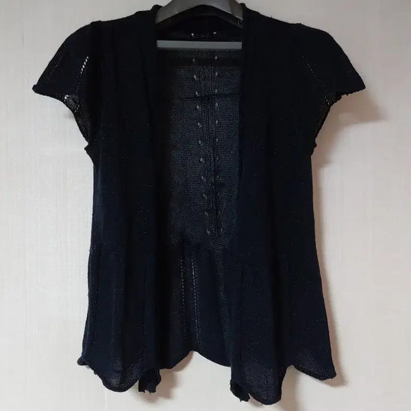 [BUNJANG] Navy Glitter Knit Cardigan - Summer / 여름 네이비 반짝이 니트 가디건