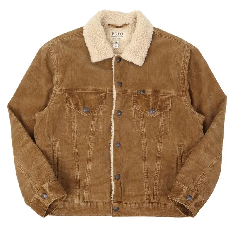 [BUNJANG] Polo Ralph Lauren QR Fleece Corduroy Trucker Jumper Jacket M / 폴로 QR 플리스 코듀로이 트러커 점퍼 자켓