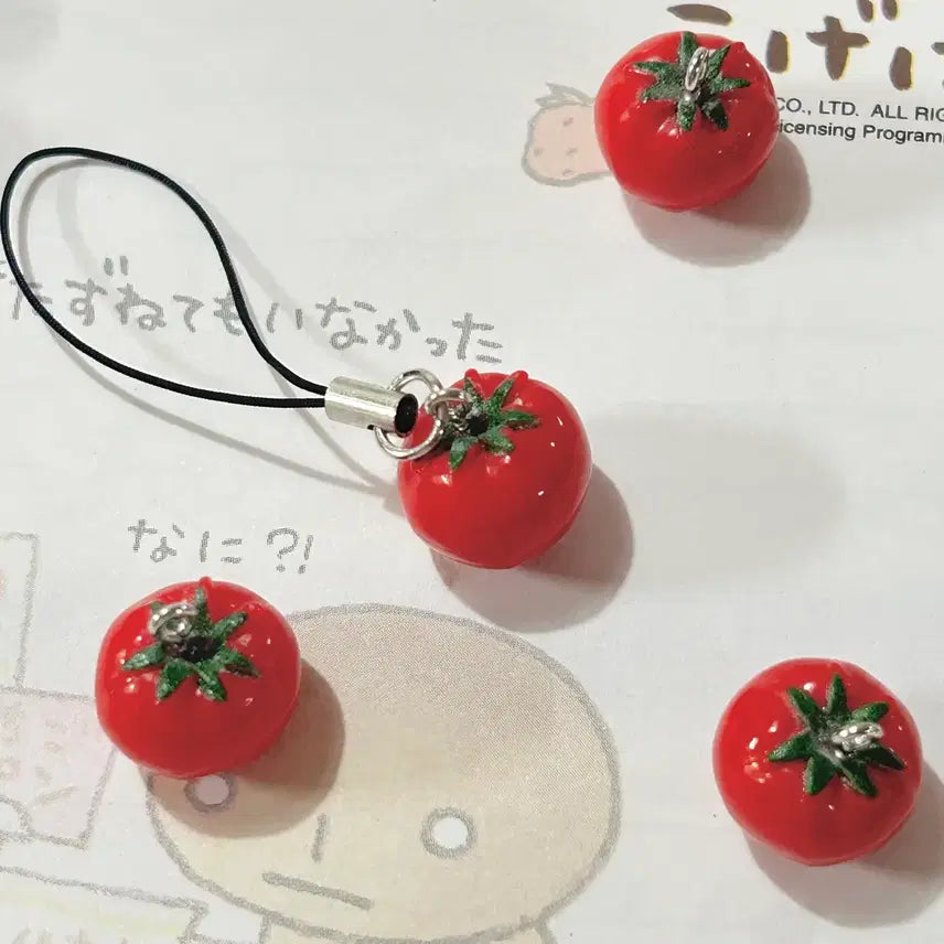 [BUNJANG] Mini Tomato Fruit Keychain Strap / 새상품 토마토 키링 과일 키링 핸드폰 고리