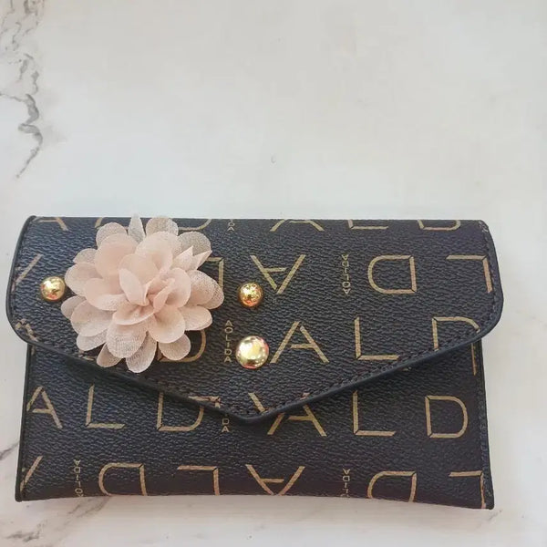 [BUNJANG] Patterned Women's Wallet with Flower Decoration / 여성 지갑