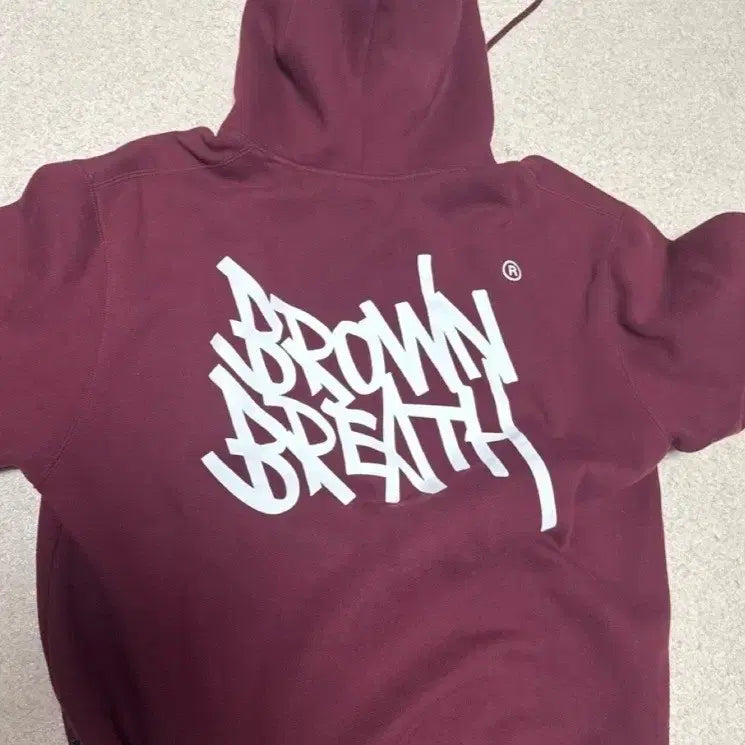 [BUNJANG] Brown Breath Burgundy Hoodie / 브라운브레스 버건디후드s(실착1회)