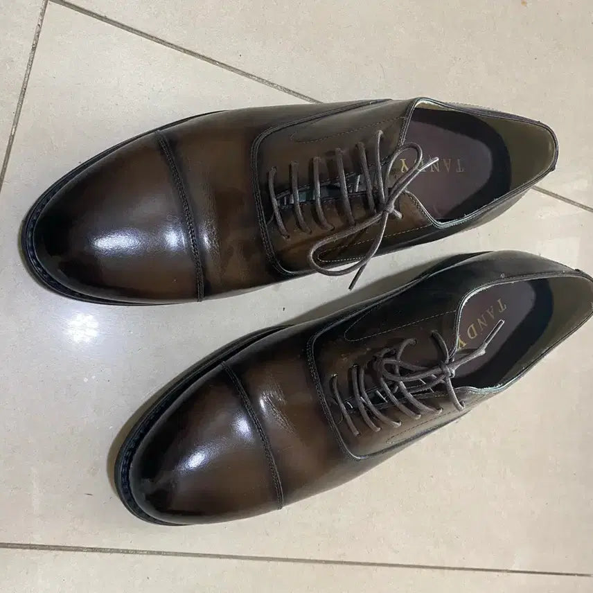 [BUNJANG] TANDY Men's Dark Brown Leather Lace-Up Dress Shoes / 텐디 구두