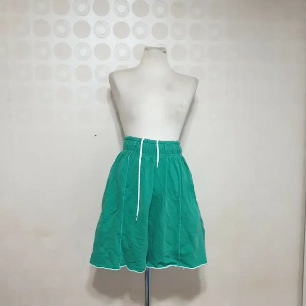 [BUNJANG] Green Quilting Shorts / 초록색 퀼팅팬츠55 반바지55 츄리닝반바지55