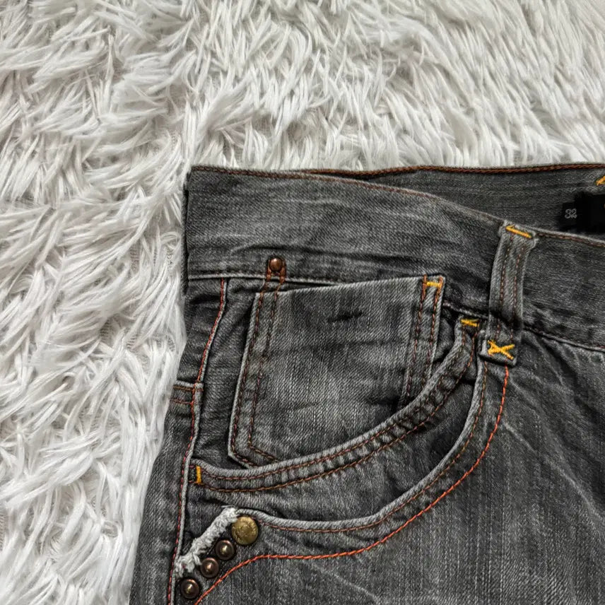 [BUNJANG] HUSH DOUR Japanese Vintage Oriental Wide Black Jeans / HUSH DOUR 일본빈티지 오리엔탈 와이드 흑청바지 펑크 데님 L 32