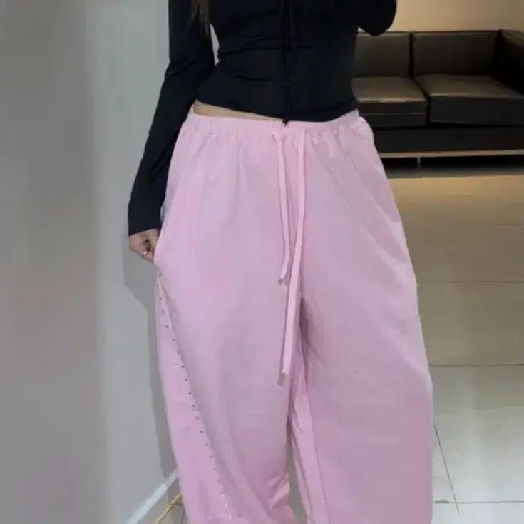 [BUNJANG] Union Studded Pants Pink / 유니언 스터드 팬츠