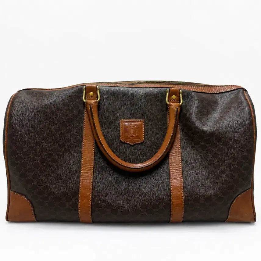 [BUNJANG] Celine Vintage Macadam Boston Bag 45cm Brown / [셀린느/Celine] 빈티지 마카담 보스턴백 45cm 브라운 A급 (자물쇠/감정서O)