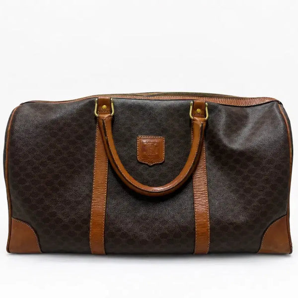 [BUNJANG] Celine Vintage Macadam Boston Bag 45cm Brown / [셀린느/Celine] 빈티지 마카담 보스턴백 45cm 브라운 A급 (자물쇠/감정서O)