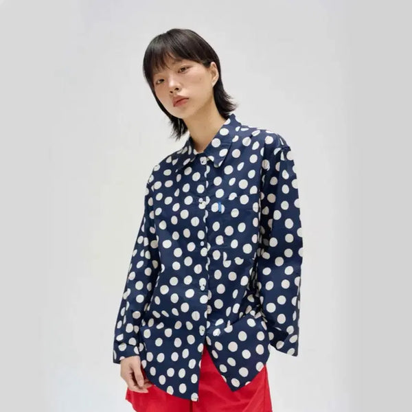 [BUNJANG] Finca Classic Shirt Navy Dot (Large) / 핀카 클래식 셔츠 - 네이비 도트 택있는새상품 (라지사이즈)
