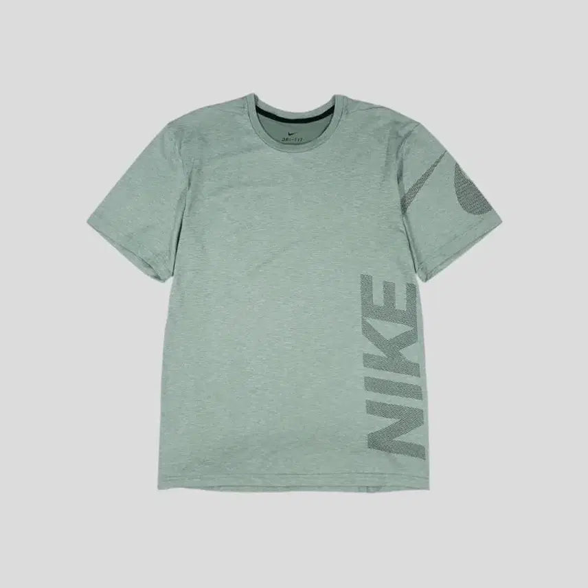 [BUNJANG] Nike Heather Light Green Spellout Swoosh Logo Dri-FIT T-Shirt L / 나이키 헤더 라이트그린 스펠아웃 스우시 로고 드라이핏 기능성 반팔 티셔츠 L