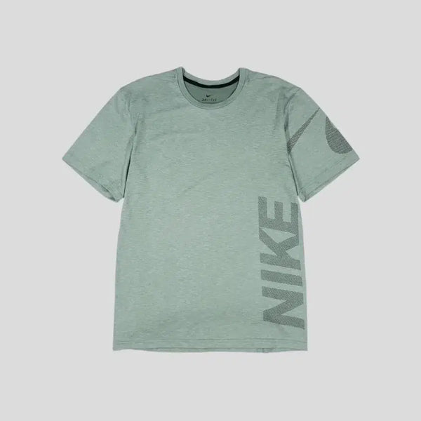[BUNJANG] Nike Heather Light Green Spellout Swoosh Logo Dri-FIT T-Shirt L / 나이키 헤더 라이트그린 스펠아웃 스우시 로고 드라이핏 기능성 반팔 티셔츠 L