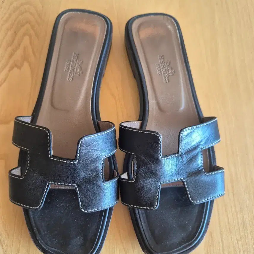 [BUNJANG] Hermès H Slider Sandals Black / 에르메스 H 슬라이더 블랙  (정품)