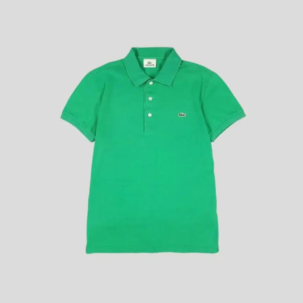 [BUNJANG] Lacoste Green Crocodile Logo Collar Cotton Blend Pique Short Sleeve T-Shirt / 라코스테 그린 크록로고 카라넥 코튼블렌드 PK 피케 반팔 티셔츠 M