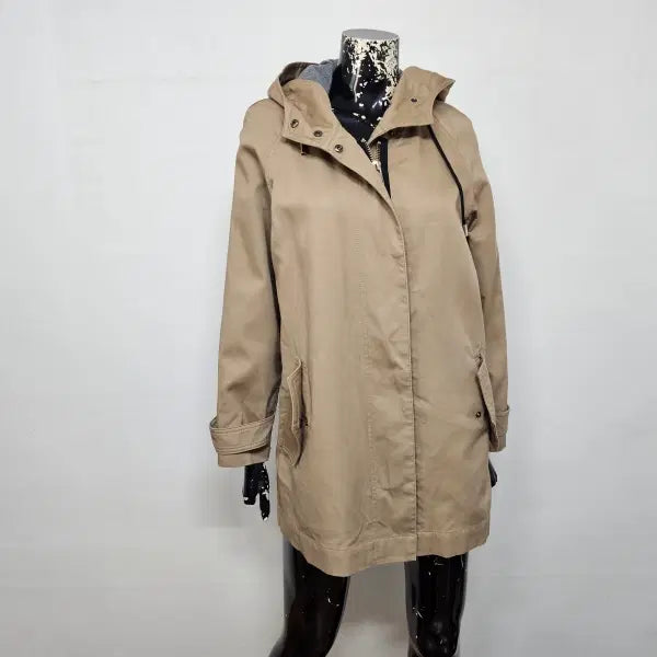[BUNJANG] TOPTEN Brown Hooded Half Cotton Jumper (Size 85, Recommended Fit 55) / (55 85) 탑텐 브라운 후드 하프 면점퍼 (사이즈 85 55)
