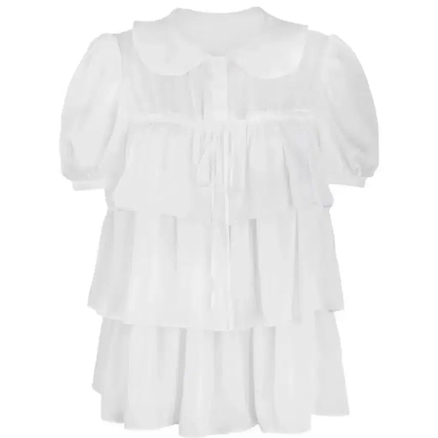 [BUNJANG] Sugar Bliss Sweet Heart Blouse White / 슈가블리스 스윗 하트 블라우스 화이트