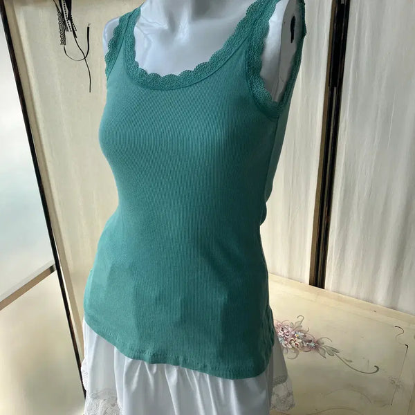 [BUNJANG] Vintage Mint Lace Sleeveless Top / jpn vintage mint lace sleeveless