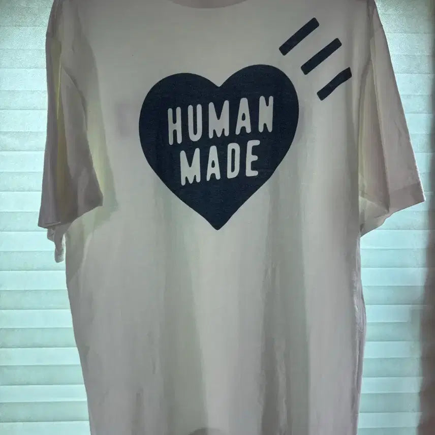 [BUNJANG] Human Made White Heart Logo T-Shirt / 휴먼메이드 화이트 하트 로고 반팔티 L