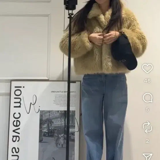 [BUNJANG] Gnonoi Fur Jacket Beige / 그노노이 퍼 자켓