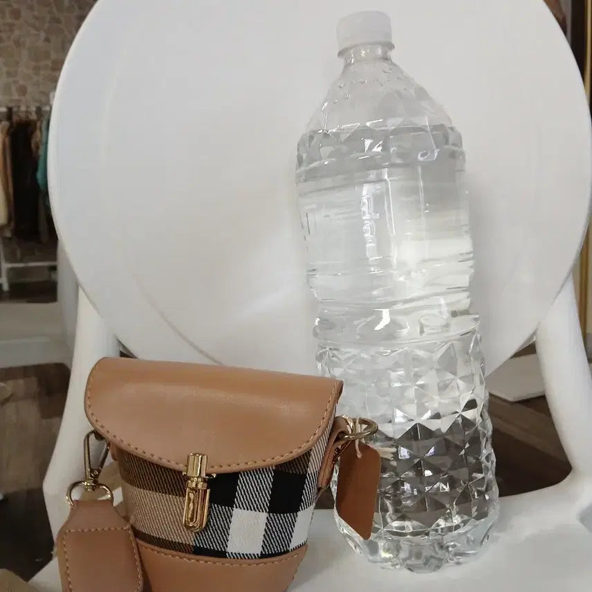 [BUNJANG] Check Pattern Bucket Bag Beige / 체크 패턴 버킷 백 베이지