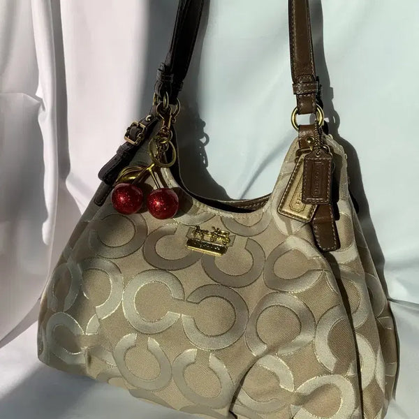 [BUNJANG] Coach Big C Logo Shining Shoulder Bag / 갸루 )) Coach 코치 빅C로고 샤이닝 숄더백