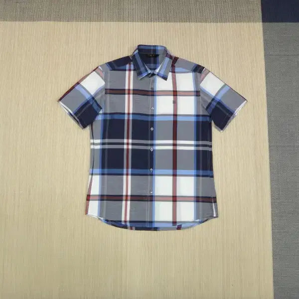 [BUNJANG] Daks Golf Big Check Seersucker Short Sleeve Shirt / (100) 닥스골프 빅체크 시어서커 반팔 셔츠