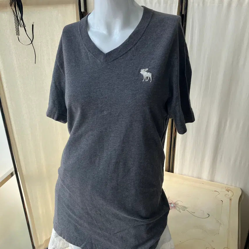 [BUNJANG] Abercrombie Grey Short Sleeve T-Shirt / 아베크롬비 그레이 반팔 1366 모리걸 일본빈티지