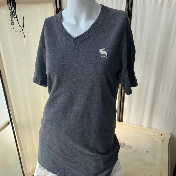 [BUNJANG] Abercrombie Grey Short Sleeve T-Shirt / 아베크롬비 그레이 반팔 1366 모리걸 일본빈티지