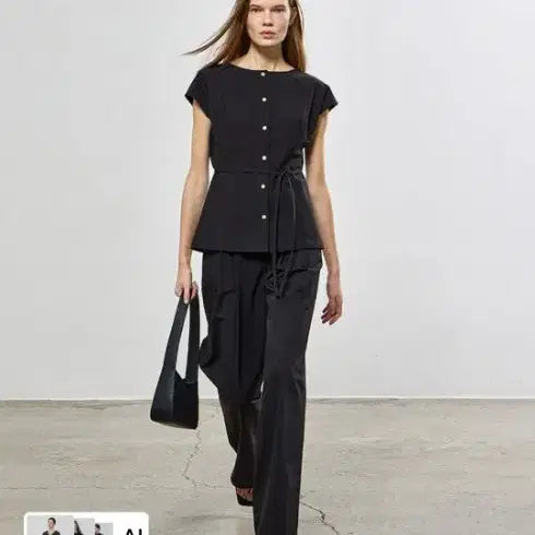 [BUNJANG] NOTIA Boatneck Cap Sleeve Blouse / 노티아 보트넥 캡슬리브 블라우스