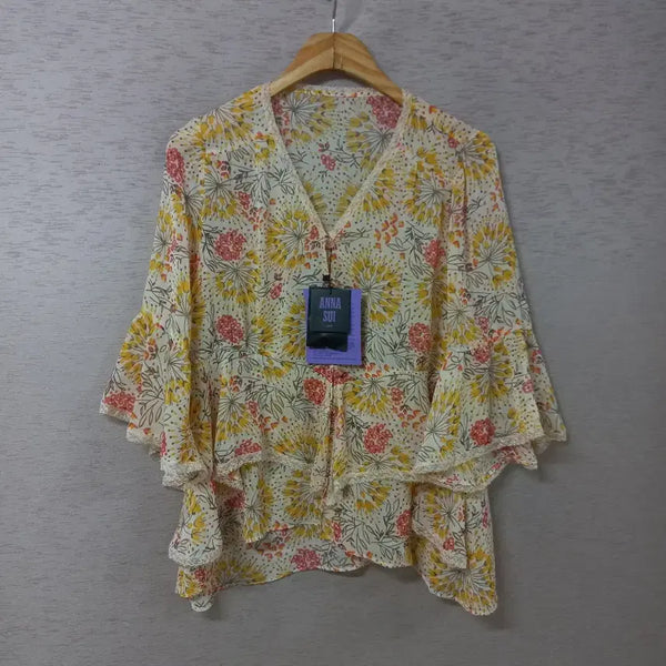[BUNJANG] Anna Sui Unbalance Chiffon Print Blouse / B8-6/안나수이 언블란스 쉬폰 프린트 블라우스 여성