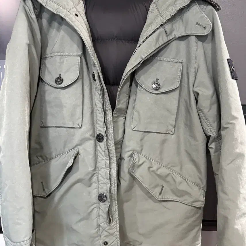[BUNJANG] Stone Island Padded Lining Field Jacket Light Green / 스톤아일랜드 패딩 안감 필드 자켓 라이트그린
