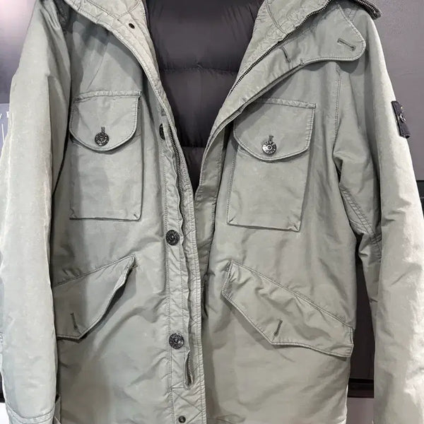 [BUNJANG] Stone Island Padded Lining Field Jacket Light Green / 스톤아일랜드 패딩 안감 필드 자켓 라이트그린