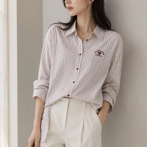 [BUNJANG] JIGOTT Striped Shirt / 지고트 JIGOTT 스트라이프 셔츠 여자 프리사이즈