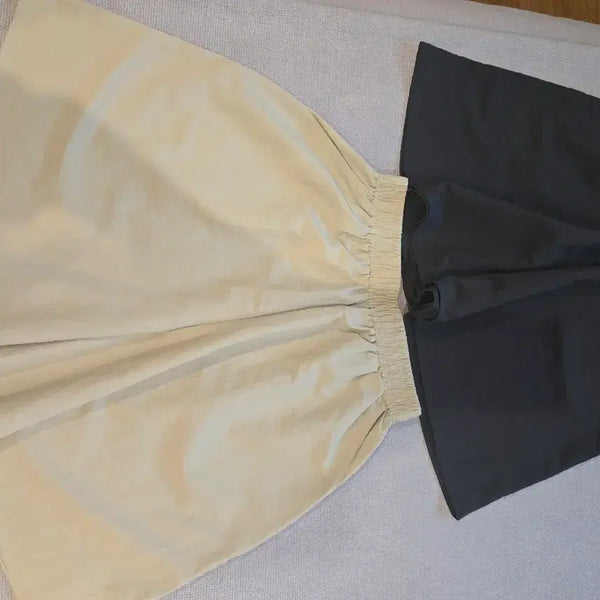 [BUNJANG] Wrinkled Banding Culottes Pants / 바스락 밴딩 큐롯바지/베이지/차콜