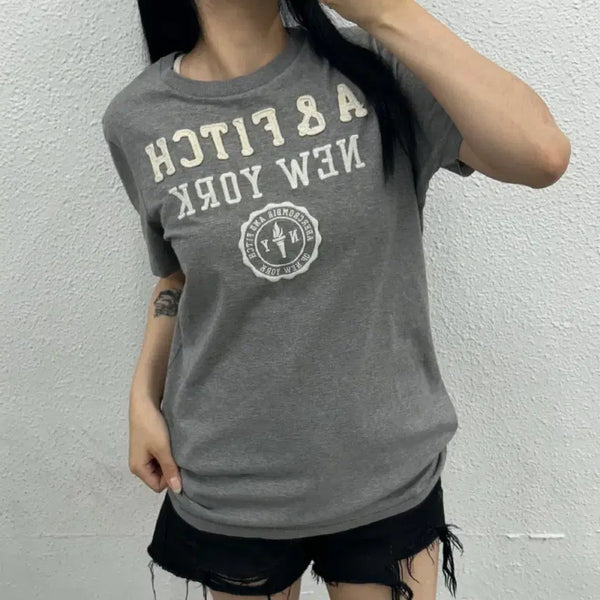 [BUNJANG] Abercrombie & Fitch New York Gray T-Shirt L / 아베크롬비 뉴욕 그레이 반팔 L