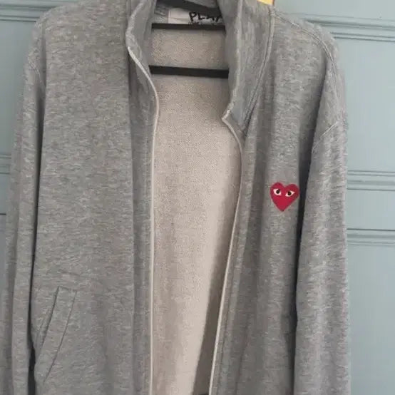 [BUNJANG] Comme des Garçons Play Heart Logo Grey Zip-Up / 꼼데가르송 플레이하트 로고 그레이 집업 (정품)