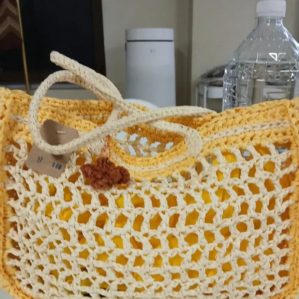[BUNJANG] Crocheted Shoulder Bag Yellow / 코바늘 숄더백 옐로우