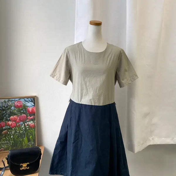 [BUNJANG] Marie Claire Two-Tone Dress Size 40 / 마리끌레르 투톤 원피스55-66