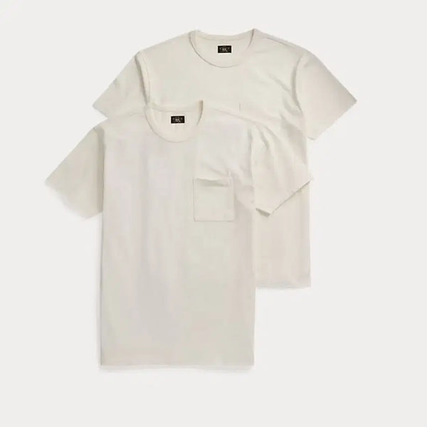[BUNJANG] RRL Garment Dyed Pocket T-Shirt White 2-Pack XL / 더블알엘 가먼트다이 포켓 티셔츠 화이트 투팩 XL       RRL