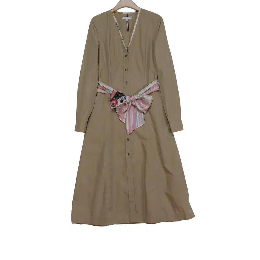[BUNJANG] Tommy Hilfiger Button Long Dress Beige Cotton 100% / 타미힐피거 버튼 롱 원피스 2 베이지 코튼 100%