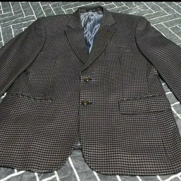 [BUNJANG] LANCETTI by Milano Shine Silk Blend Gingham Check Classic Blazer / (빈티지) 란체티 by 밀라노 샤인실크 혼방 깅엄체크 클래식 블레이저(L)