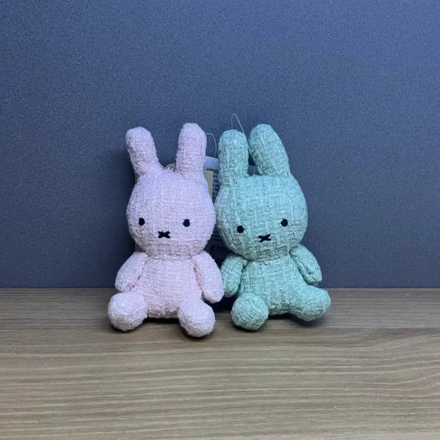 [BUNJANG] Tweed Miffy Doll Keyring (Pink/Mint) - Bundle Set / 일괄) 트위드 미피 인형 키링 핑크 민트