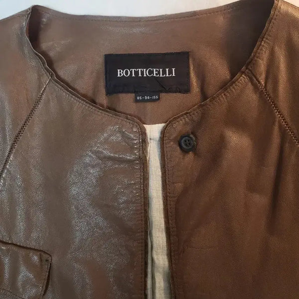 [BUNJANG] Boticelli Brown Lambskin Leather Jacket / 보티첼리 양가죽자켓(거의 새상품)
